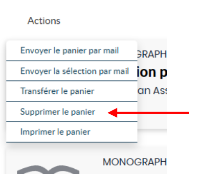 Supprimer un panier sauvegardé sur Clade