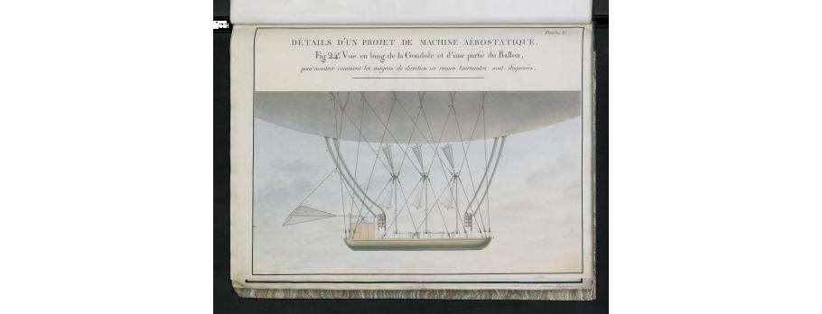 projet de machine aérostatique, vue de la gondolle